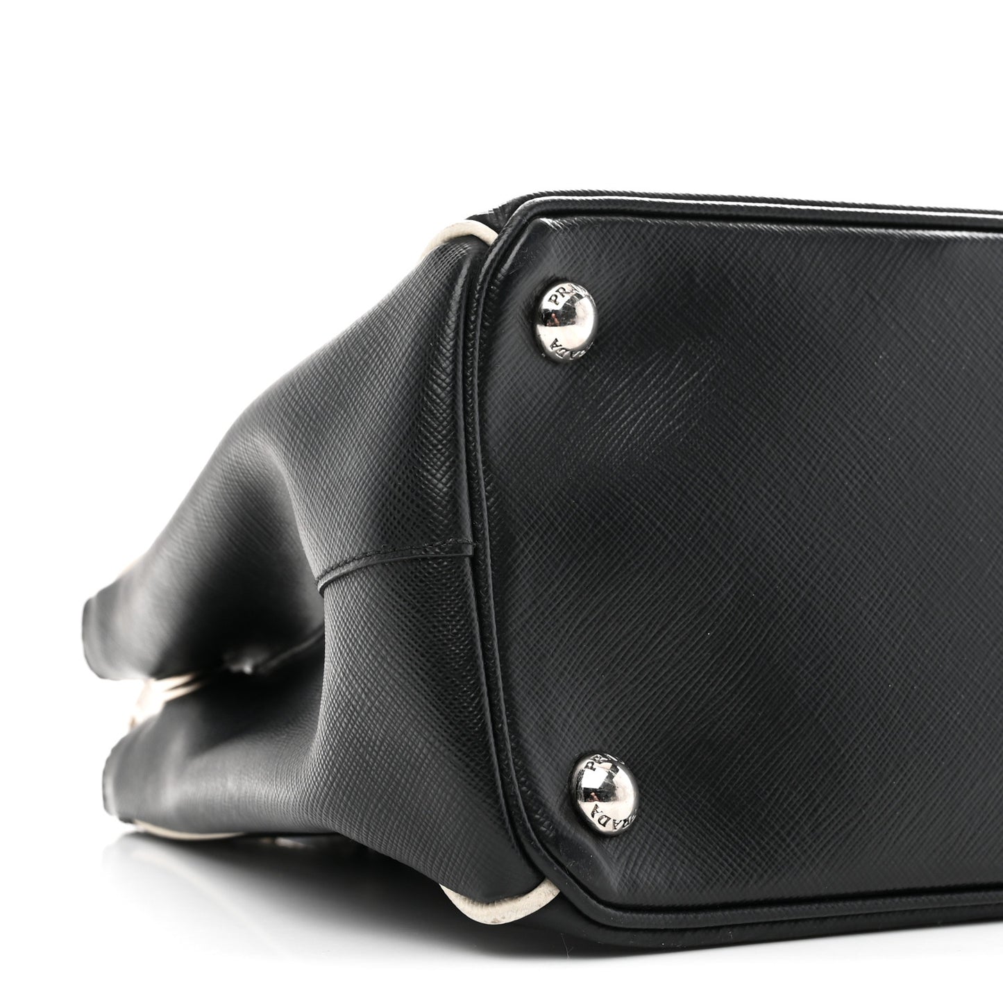 Saffiano Small Galleria Double Zip Tote Black Talco