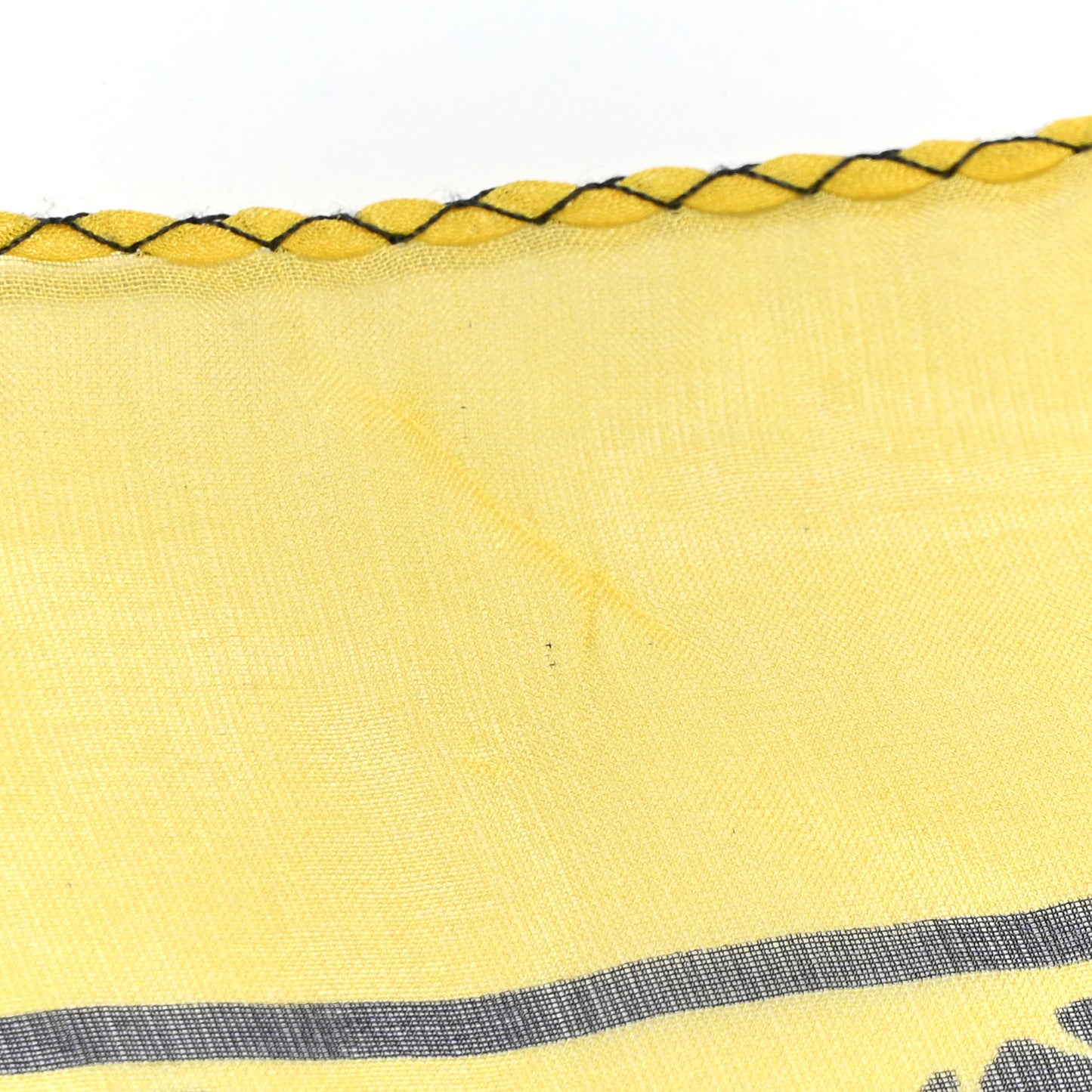 Silk Chiffon Skull Scarf Black Yellow