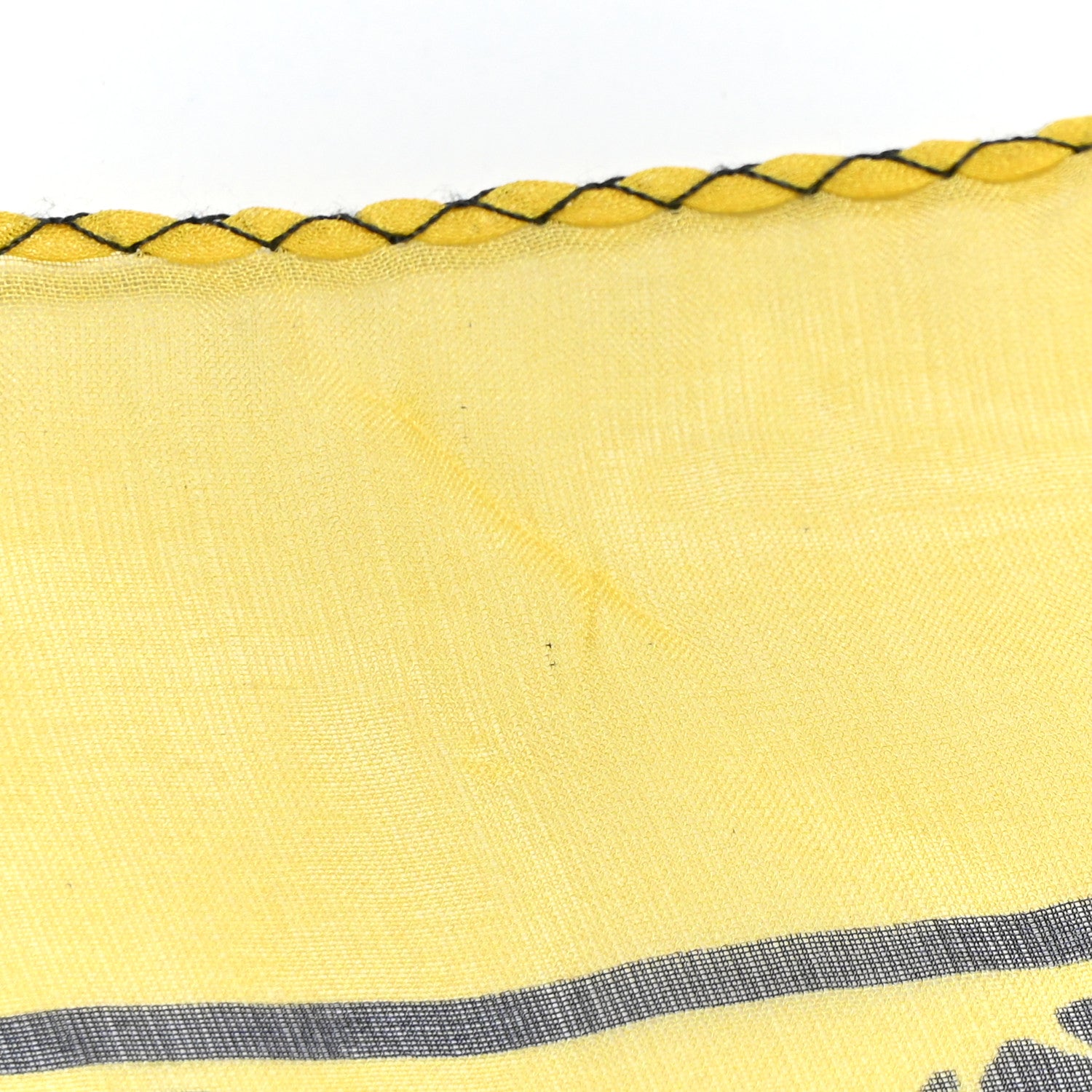 Alexander McQueen Silk Chiffon Skull Scarf Black Yellow 8 of 9