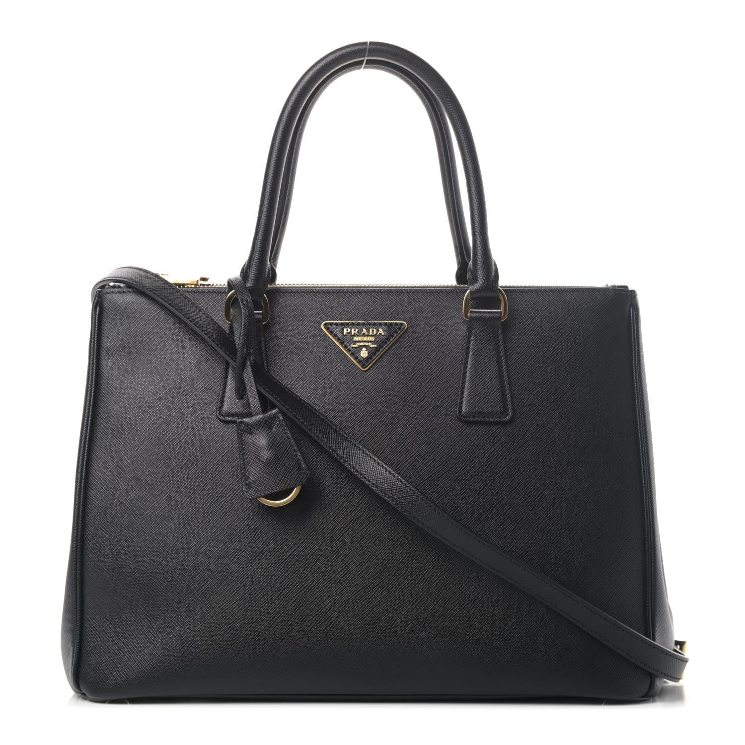 Prada Saffiano Small Galleria Double Zip Tote Black 1 of 4