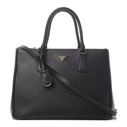 Prada Saffiano Small Galleria Double Zip Tote Black 1 of 4