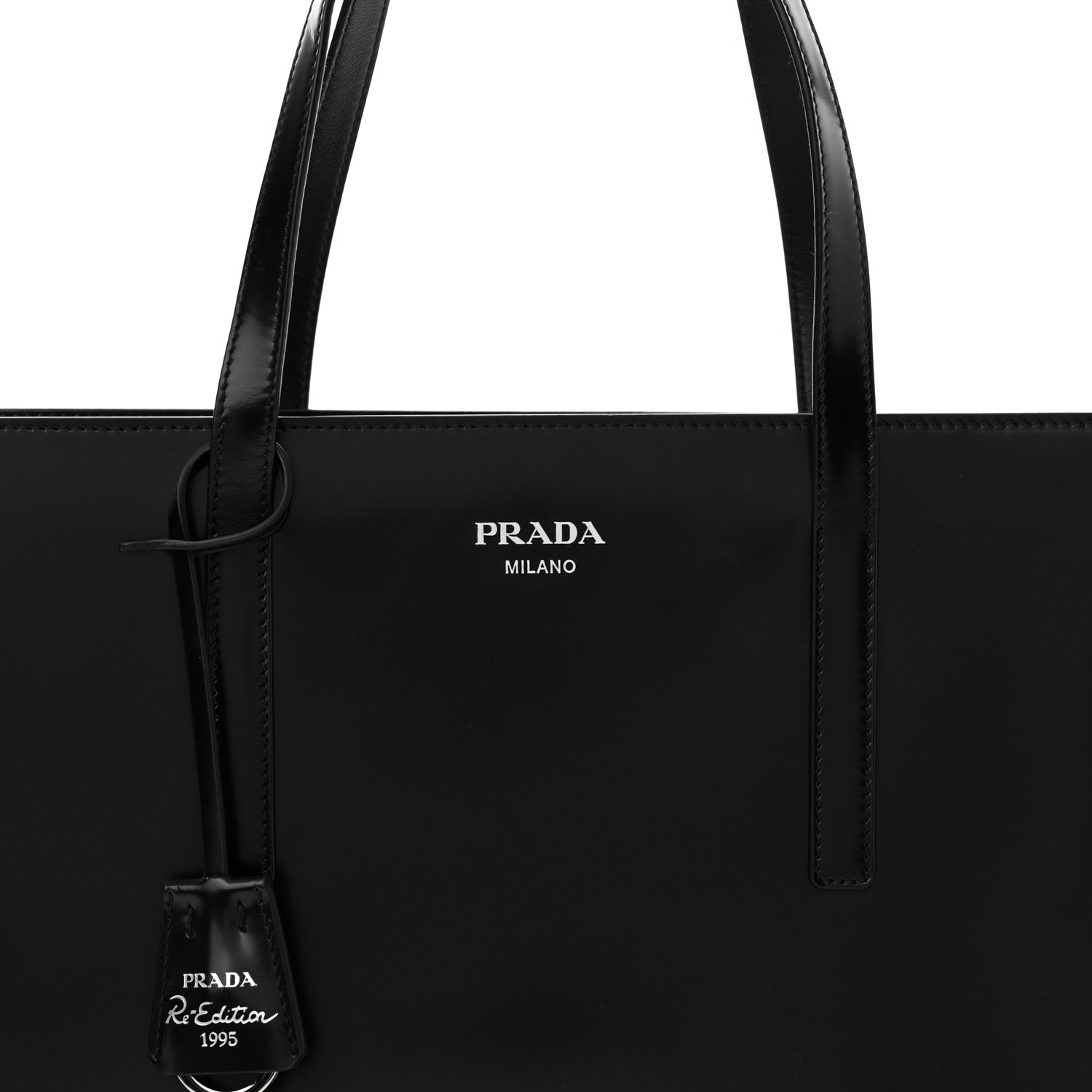 Prada Spazzolato Medium Re-Edition 1995 Double Handle Handbag