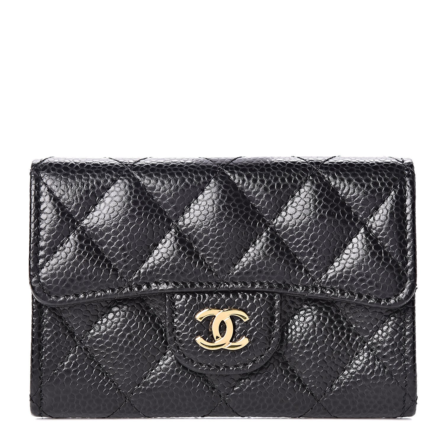 Chanel Caviar Quilted Flap Card Holder Black 1 of 8