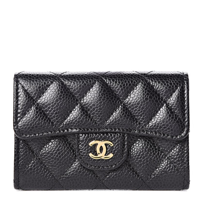 Chanel Caviar Quilted Flap Card Holder Black 1 of 8