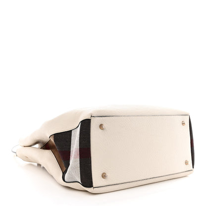 Burberry Grainy Calfskin House Check Medium Maidstone White 4 of 14
