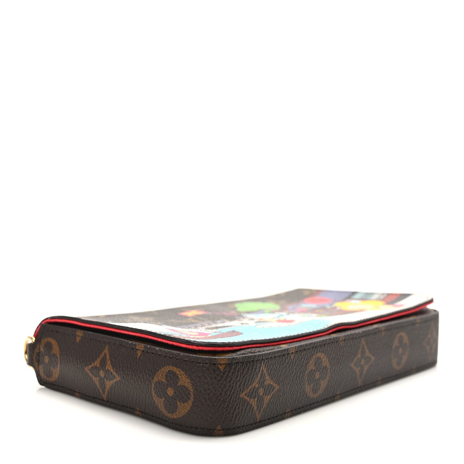 Louis Vuitton Monogram 2022 Christmas Animation China Chengdu Pochette Felicie Chain Wallet Red 5 of 10