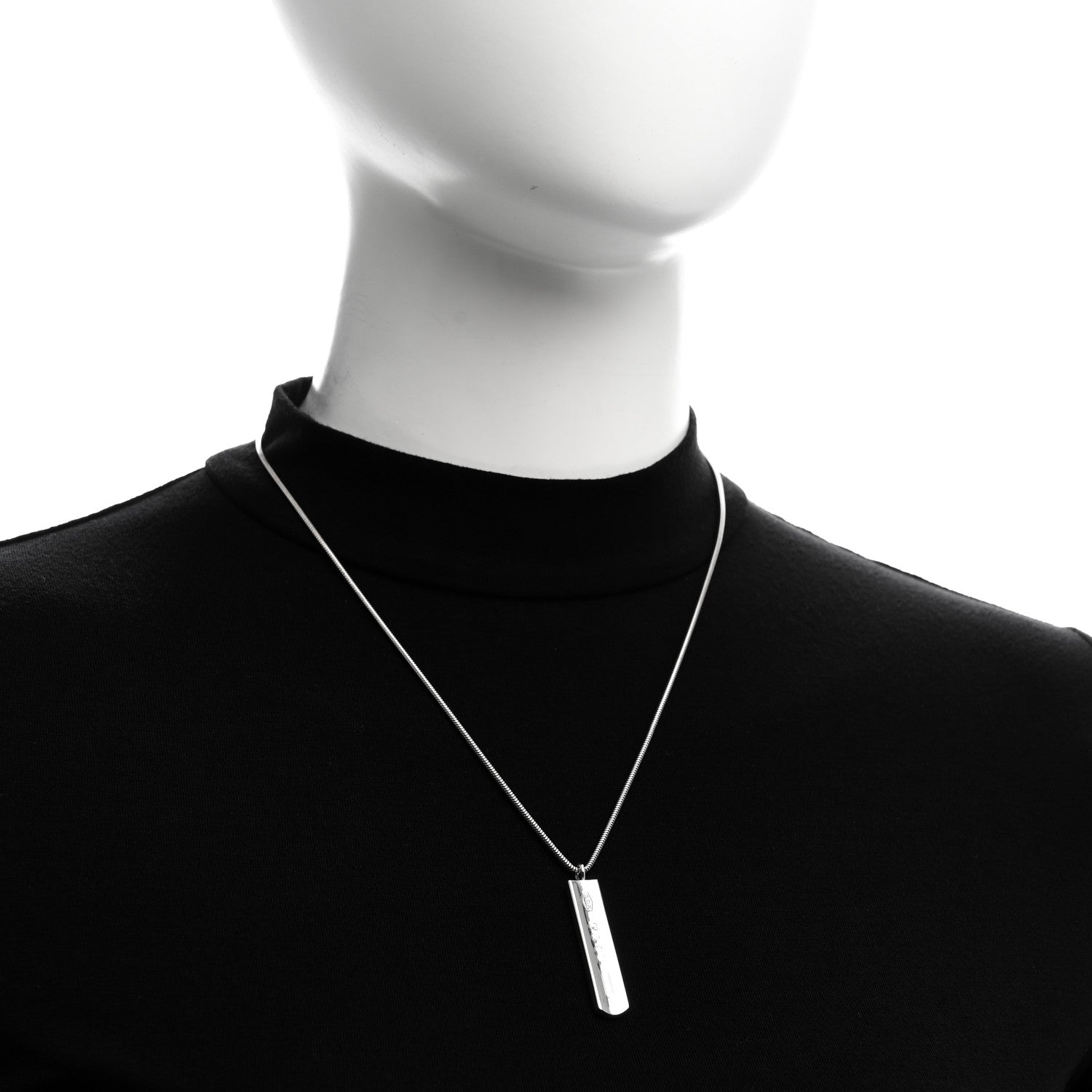 Tiffany Sterling Silver 1837 Bar Pendant Necklace 2 of 4
