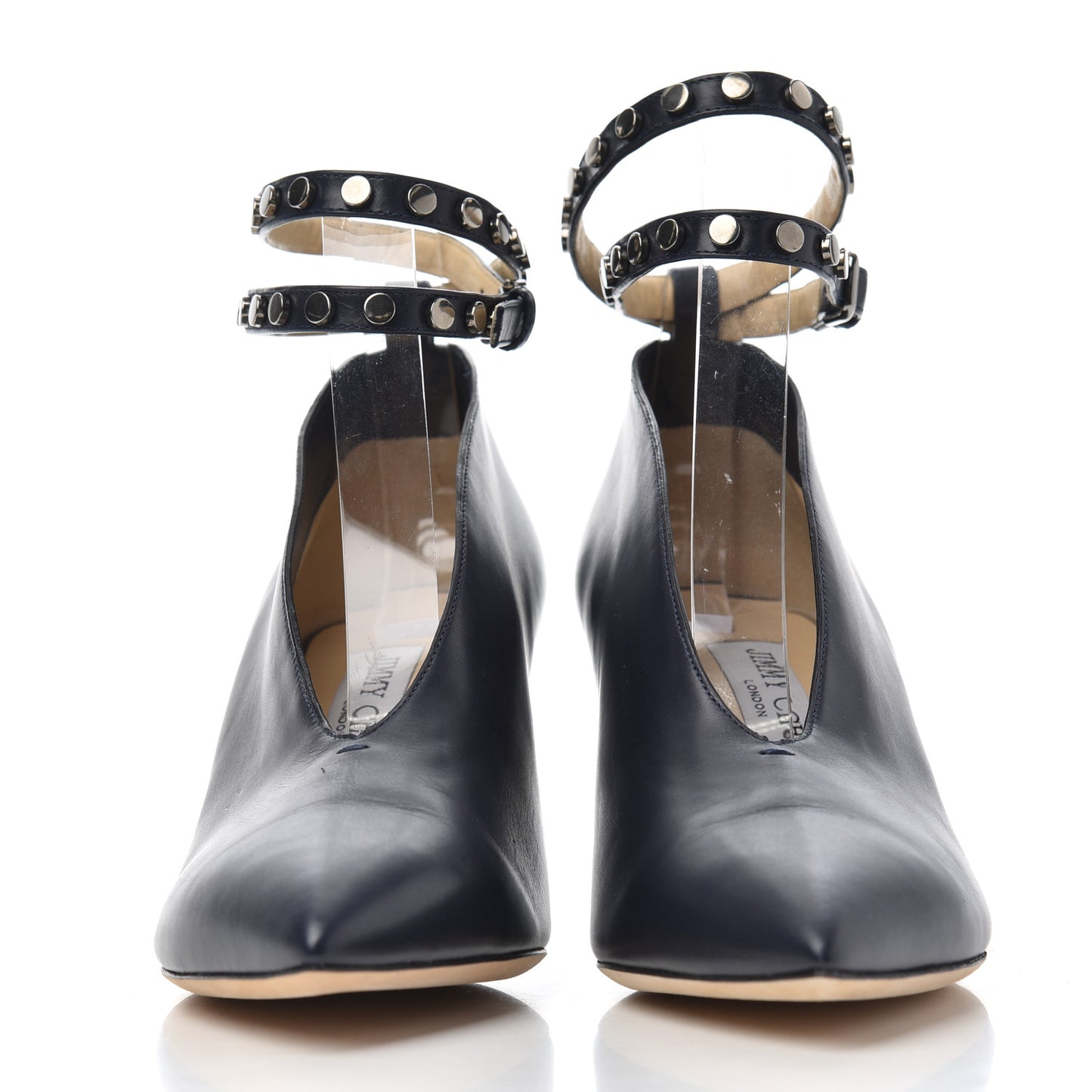 Calfskin Lark 65 Ankle Strap Pumps 37.5 Navy Blue