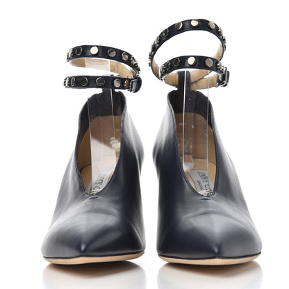 Jimmy Choo Calfskin Lark 65 Ankle Strap Pumps 37.5 Navy Blue 2 of 16