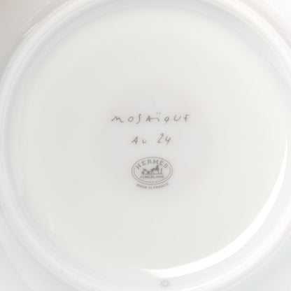 Hermes Porcelain Mosaique Au 24 Gold Tea Cup And Saucer Set Of 2 5 of 6