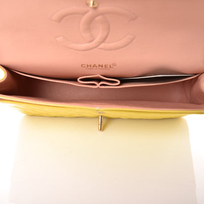 Chanel Lambskin Quilted Medium Double Flap Yellow 5 of 20