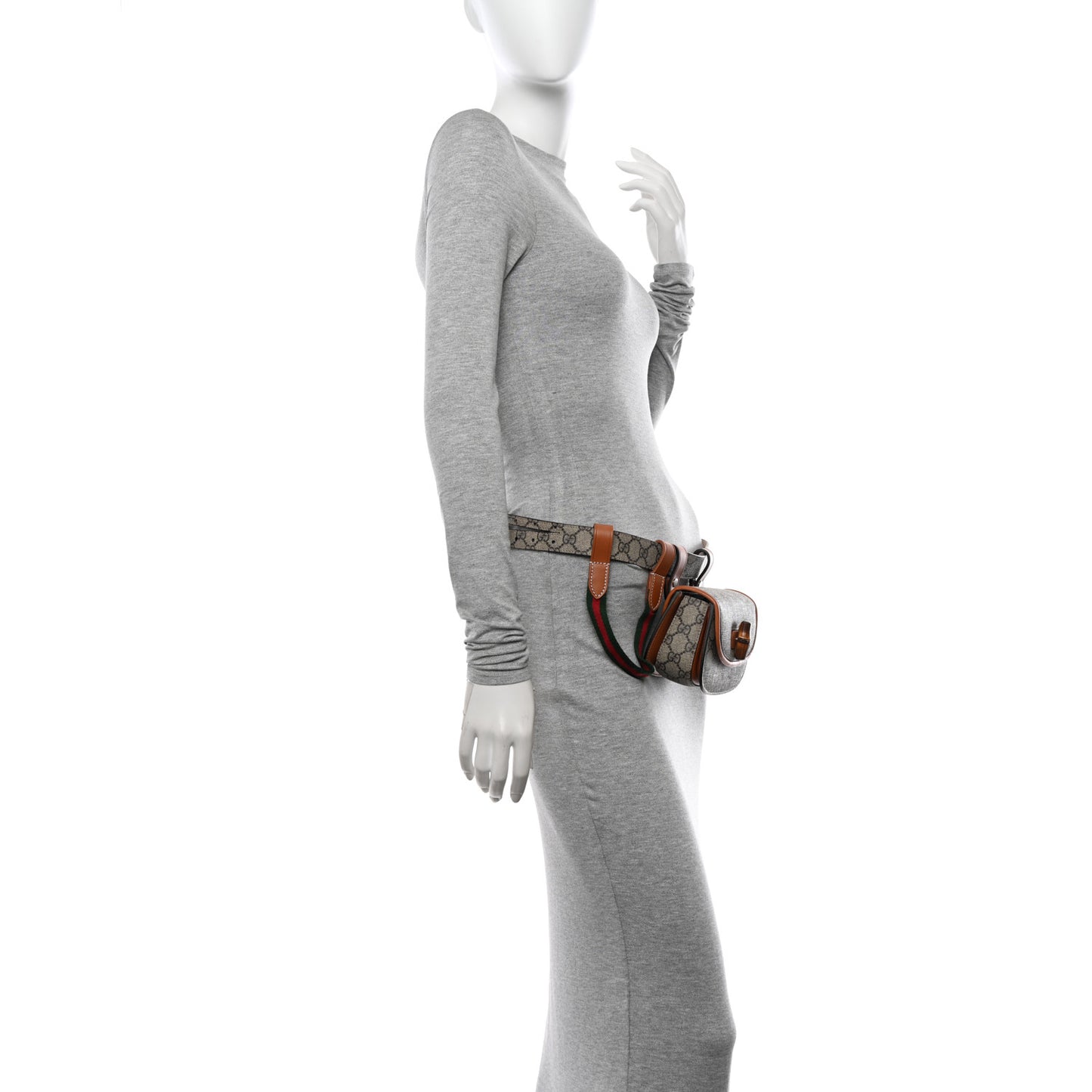 GG Supreme Monogram Web Bamboo Mini 1947 Belt Bag 95 38 Beige