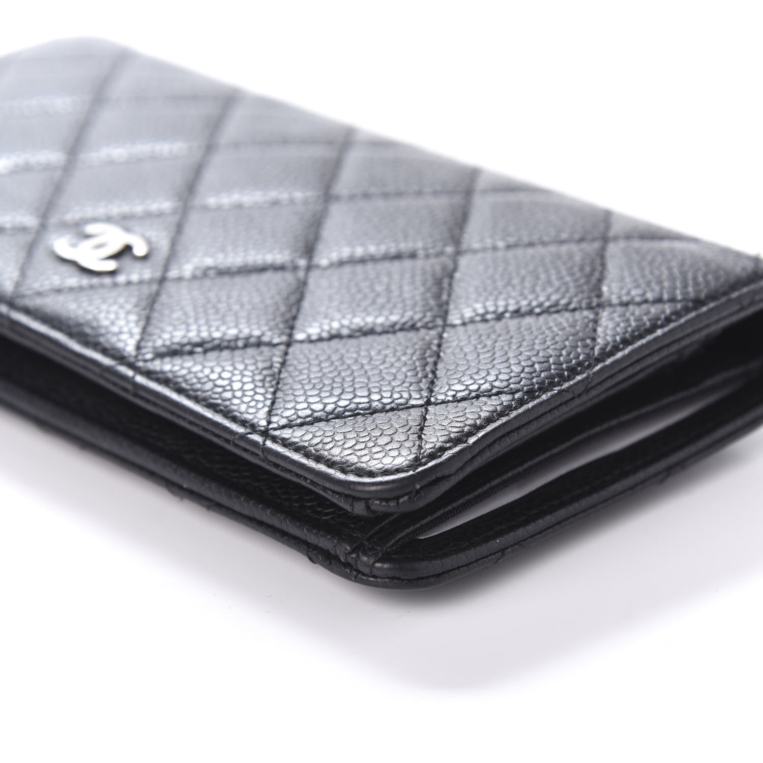 Chanel Caviar Quilted Yen Wallet Black 6 of 11