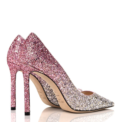 Jimmy Choo Coarse Glitter Degrade Romy 100 Pumps 35 Silver Pink 4 of 8
