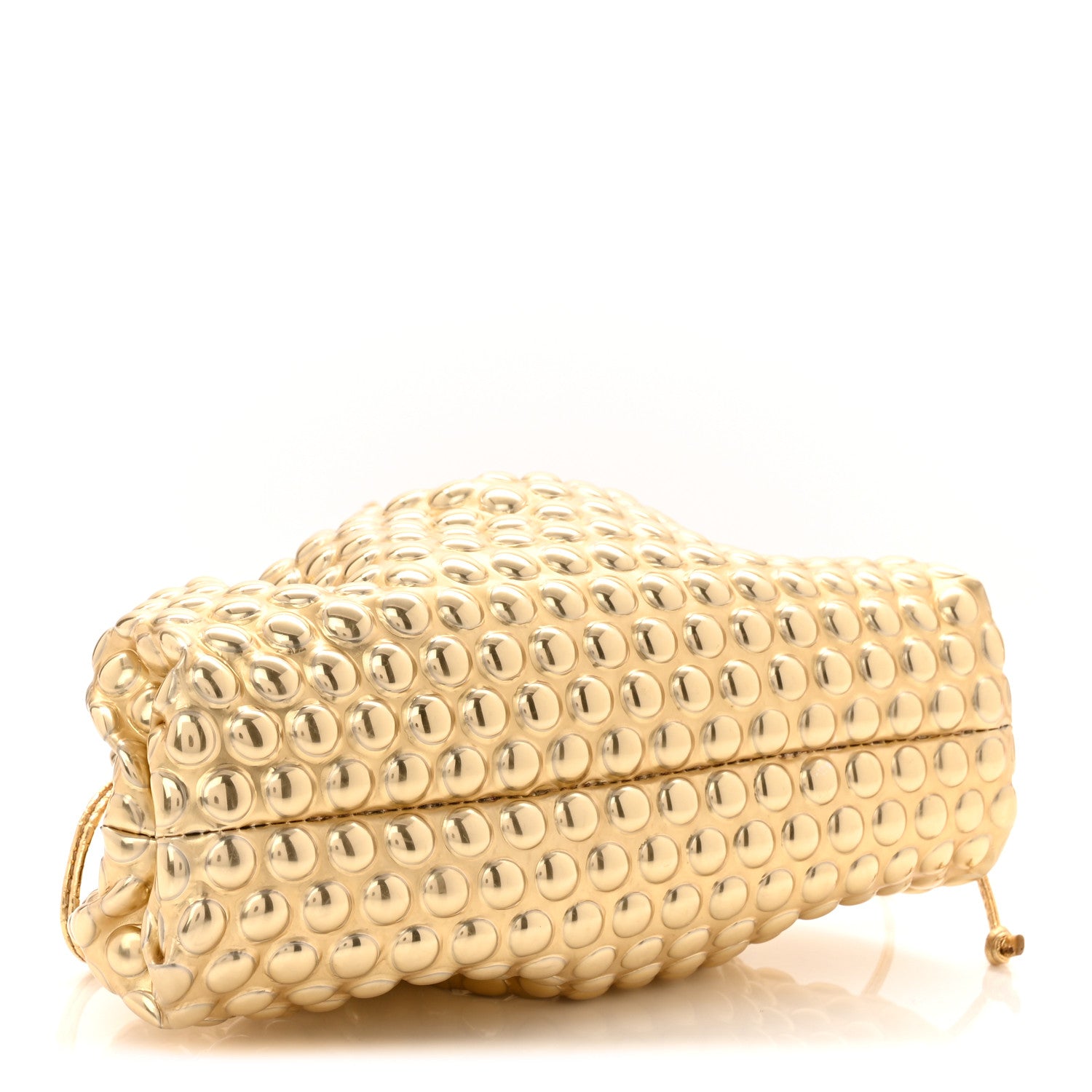 Bottega Veneta Metallic Fabric Bubble Wrap The Mini Pouch Gold 4 of 9
