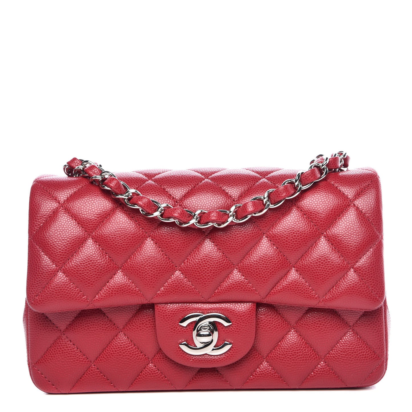 Caviar Quilted Mini Rectangular Flap Pink