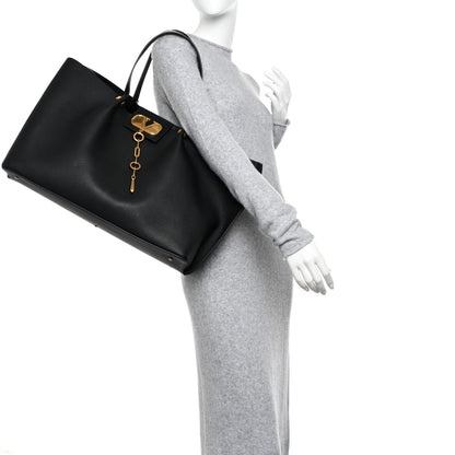 Valentino Garavani Grainy Calfskin Large VLogo Escape Shopper Black 3 of 11