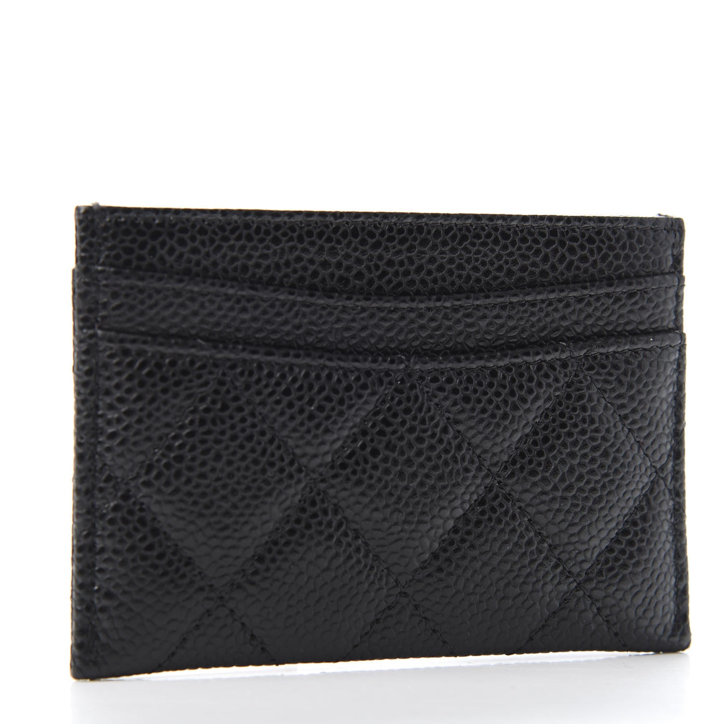 Caviar Quilted Card Holder Black