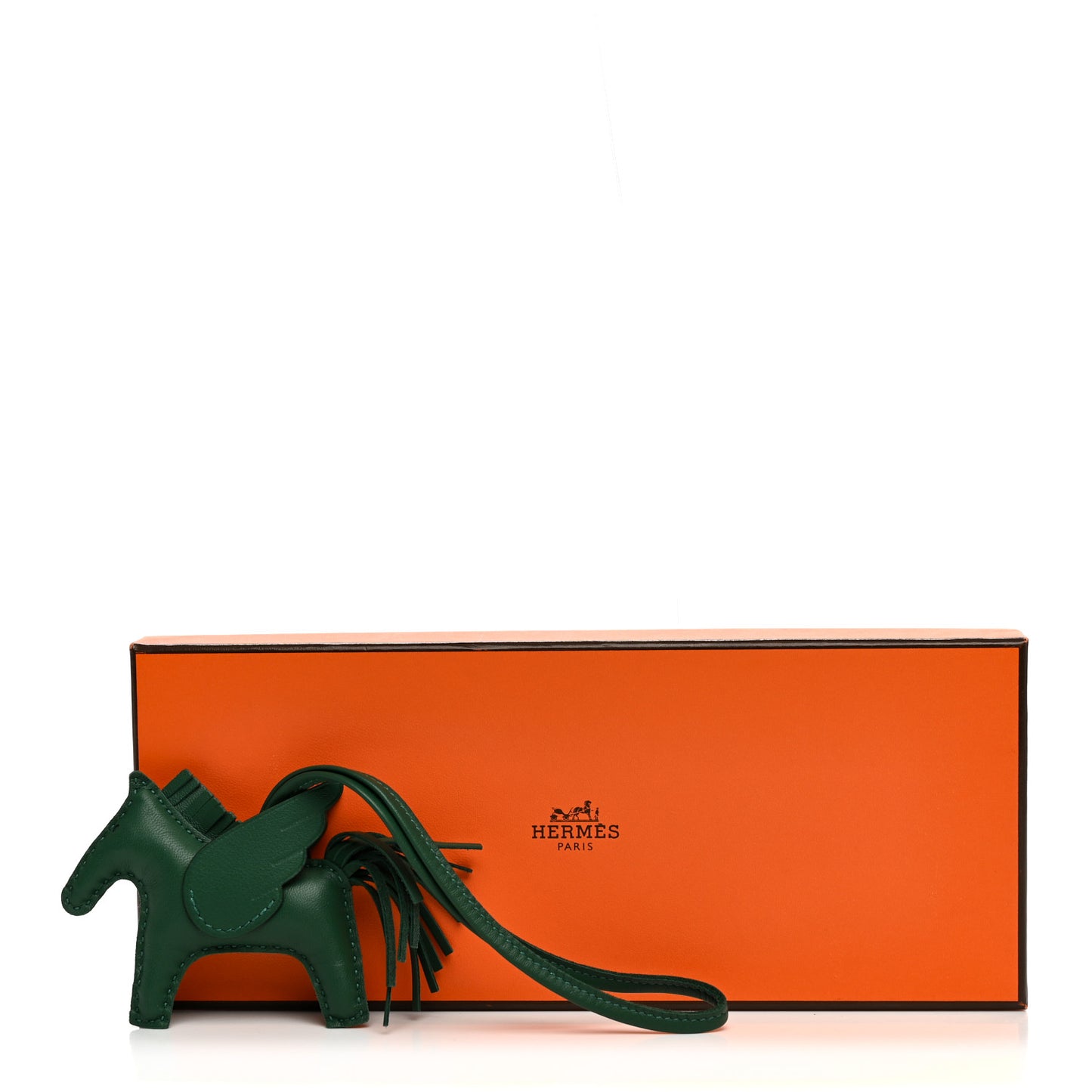 Milo Lambskin Grigri Rodeo Pegase Horse Bag Charm PM Vert Moyen