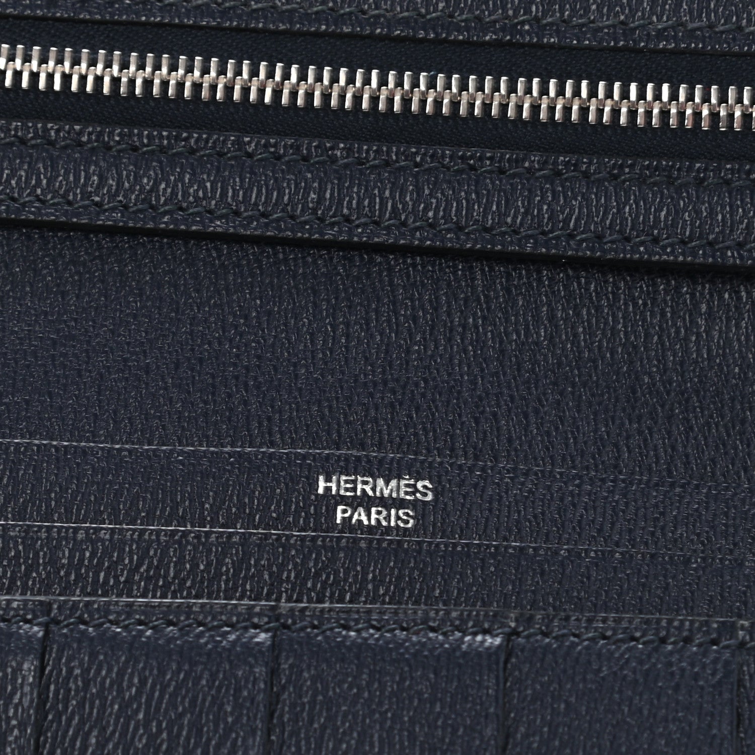 Hermes Shiny Alligator Bearn Wallet Bleu Marine 6 of 10