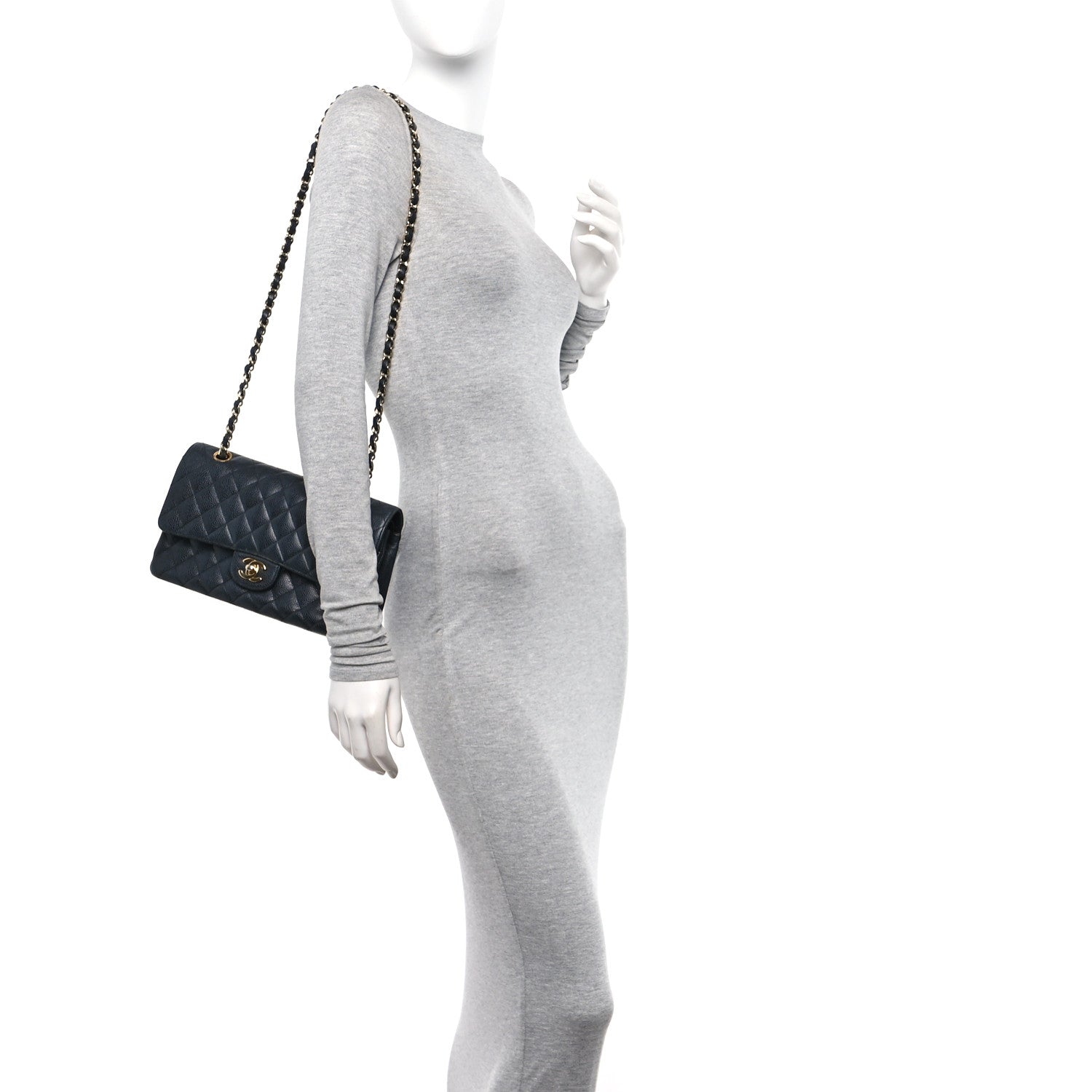 Chanel Caviar Quilted Medium Double Flap Black 2 of 10