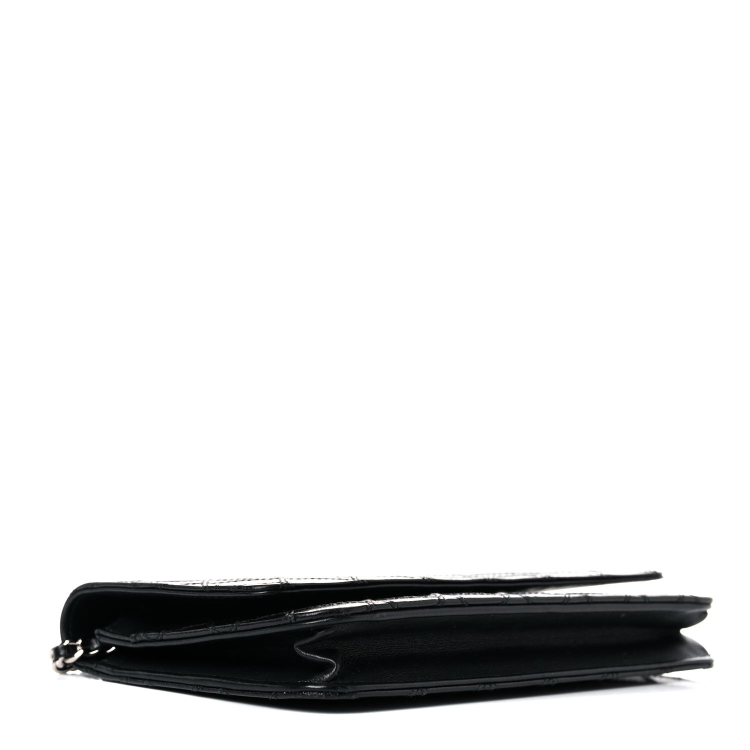 Chanel Lambskin Diamond Stitched Wallet On Chain WOC Black 4 of 23