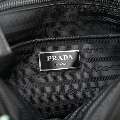 Prada Nylon Vela Double Snap Buckle Messenger Bag Black 6 of 9