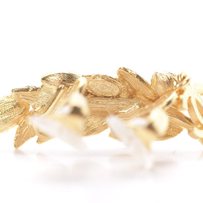 Chanel Crystal Sparkling Wheat CC Clip On Earrings Gold 4 of 5