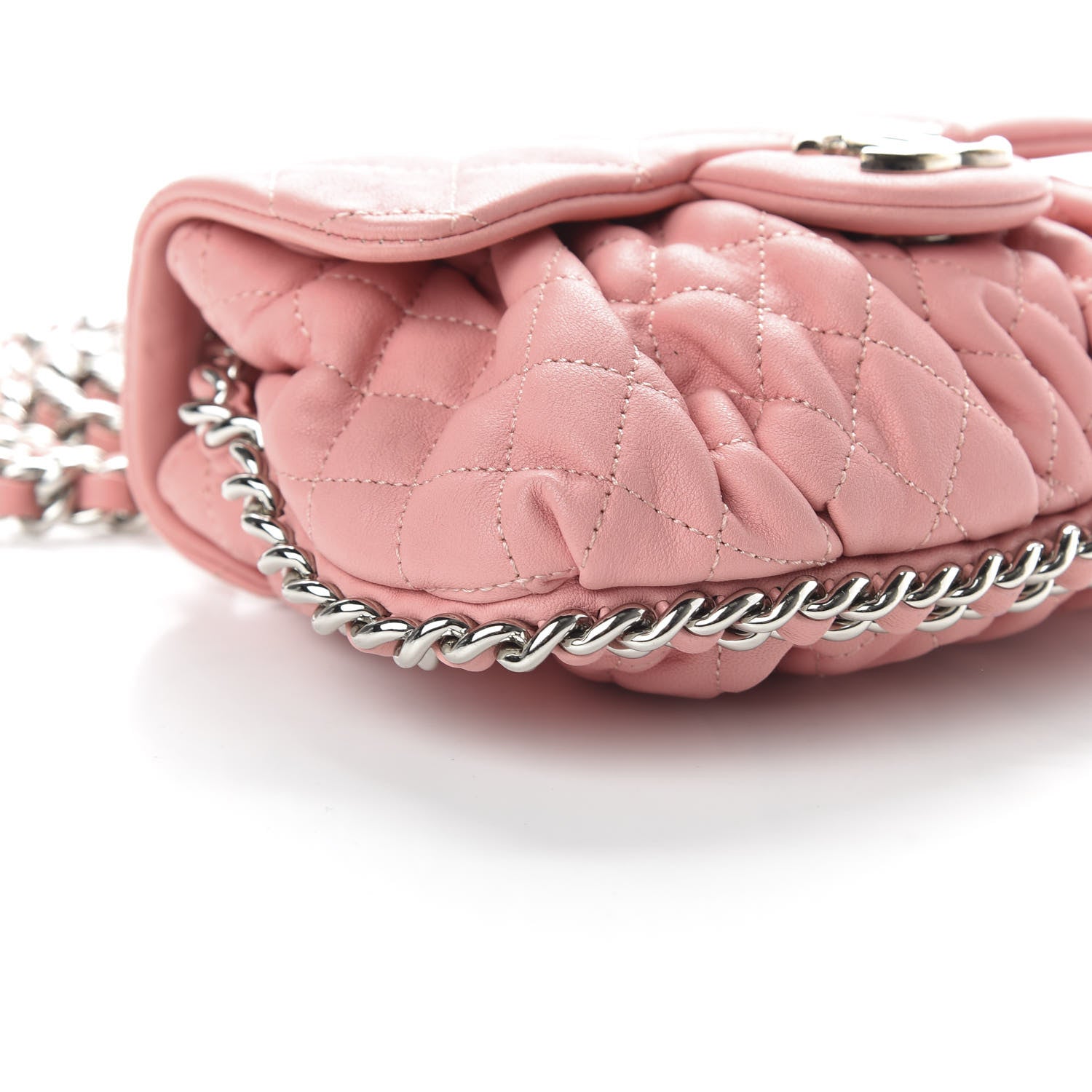Chanel Washed Lambskin Quilted Mini Chain Around Messenger Pink 6 of 10