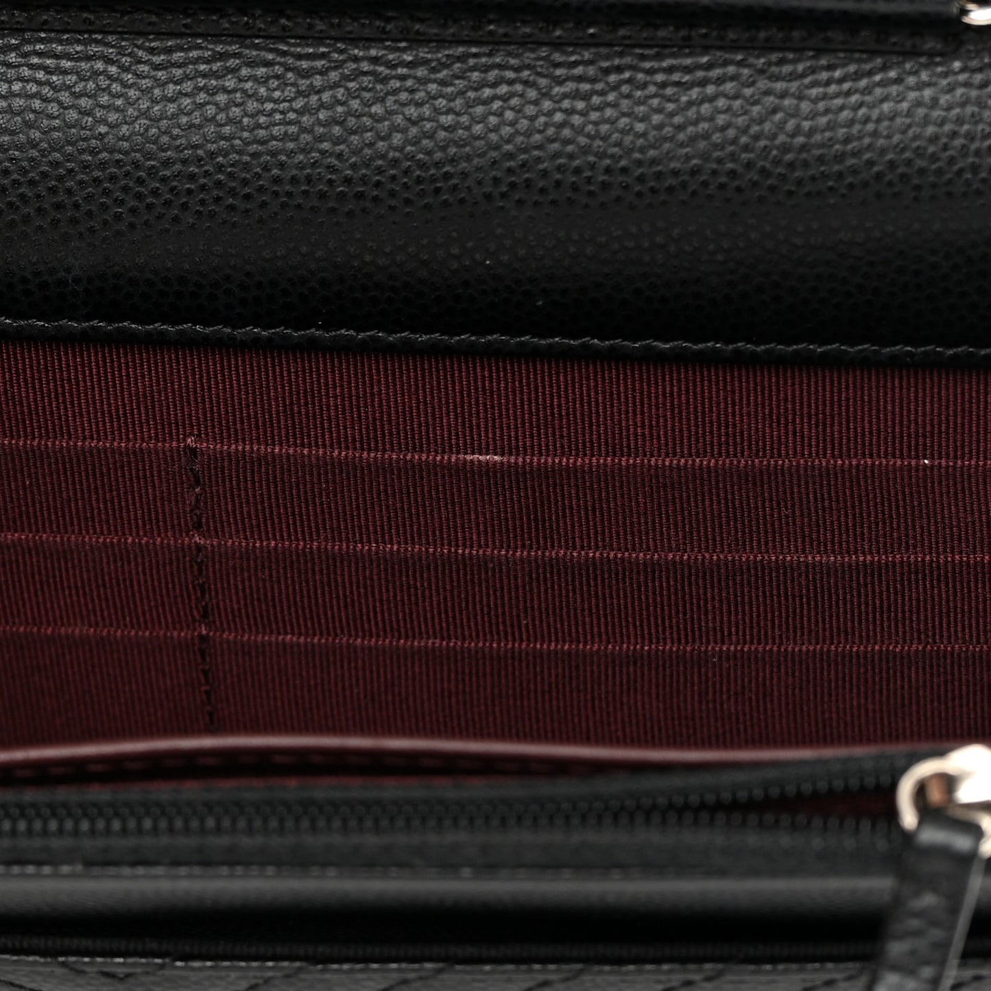 Caviar Chevron Quilted Wallet On Chain WOC Black