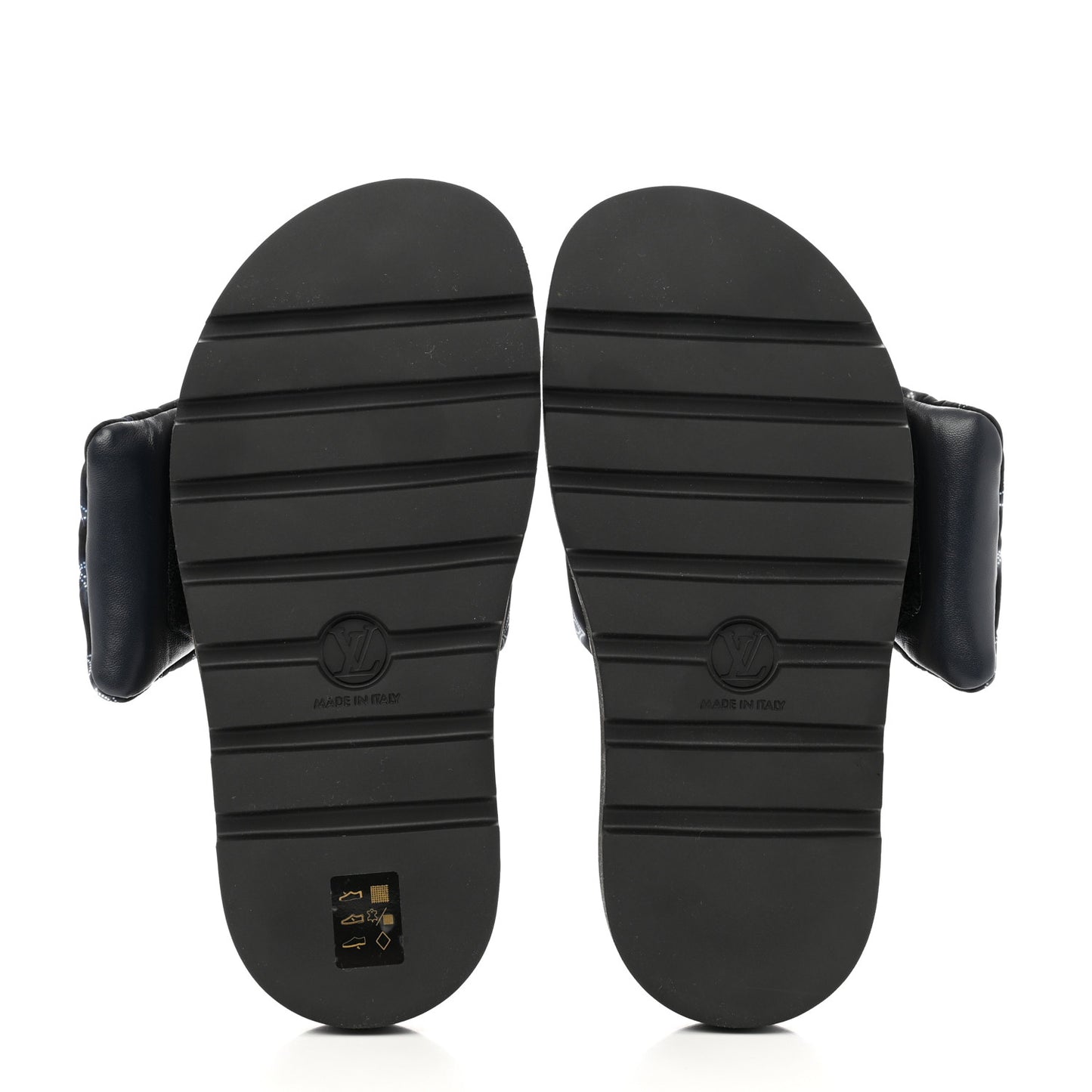 Nylon Monogram Womens Pool Pillow Comfort Mules 38 Navy Blue