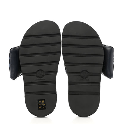 Louis Vuitton Nylon Monogram Womens Pool Pillow Comfort Mules 38 Navy Blue 5 of 8