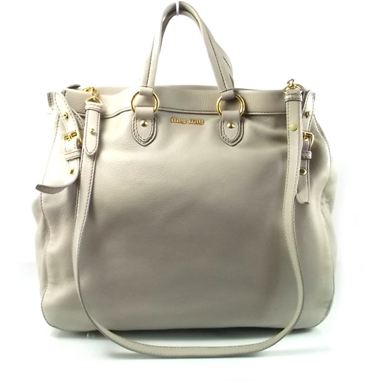 Miu Miu Cervo Deerskin Tote Pomice 1 of 7