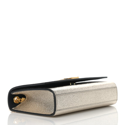 Saint Laurent Metallic Calfskin Small Classic Monogram Kate Satchel Gold 3 of 10