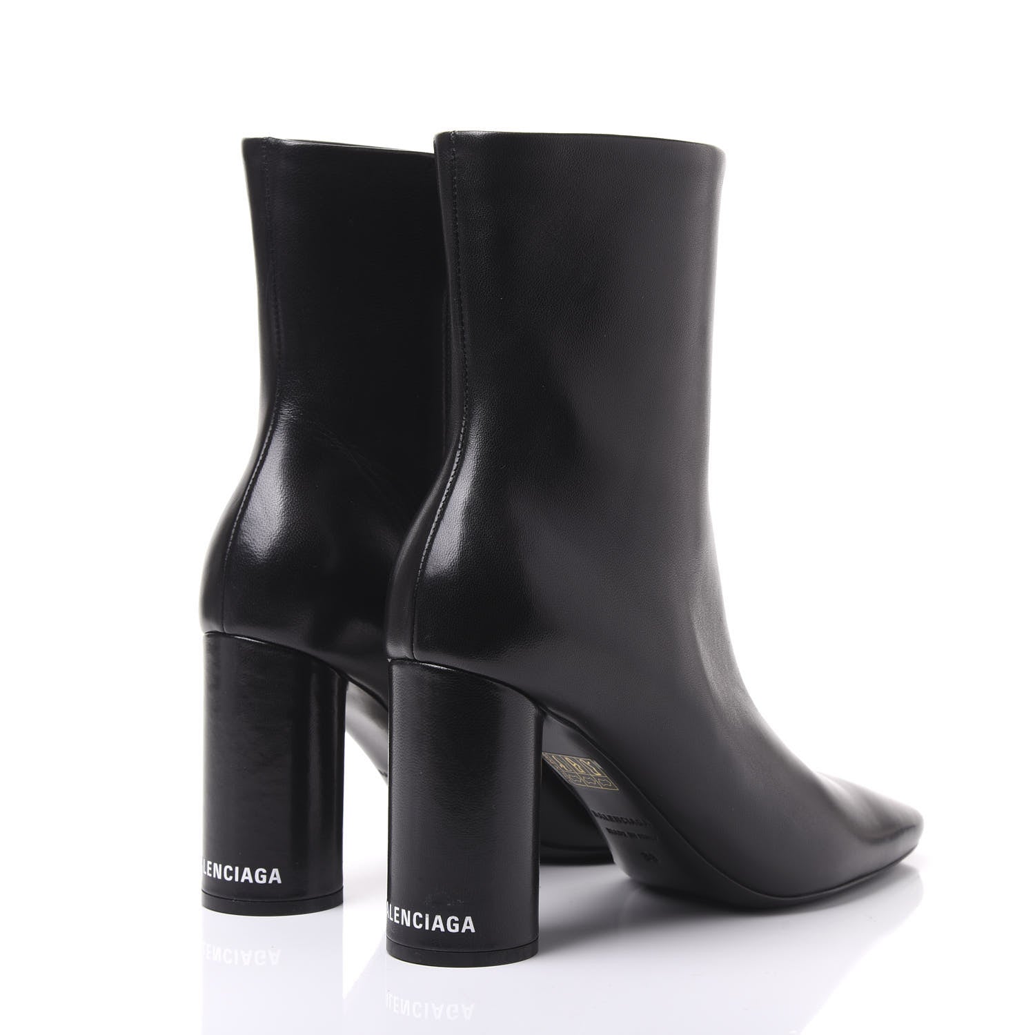 Balenciaga Shiny Sheepskin 20mm Oval Booties 38 Black 4 of 9