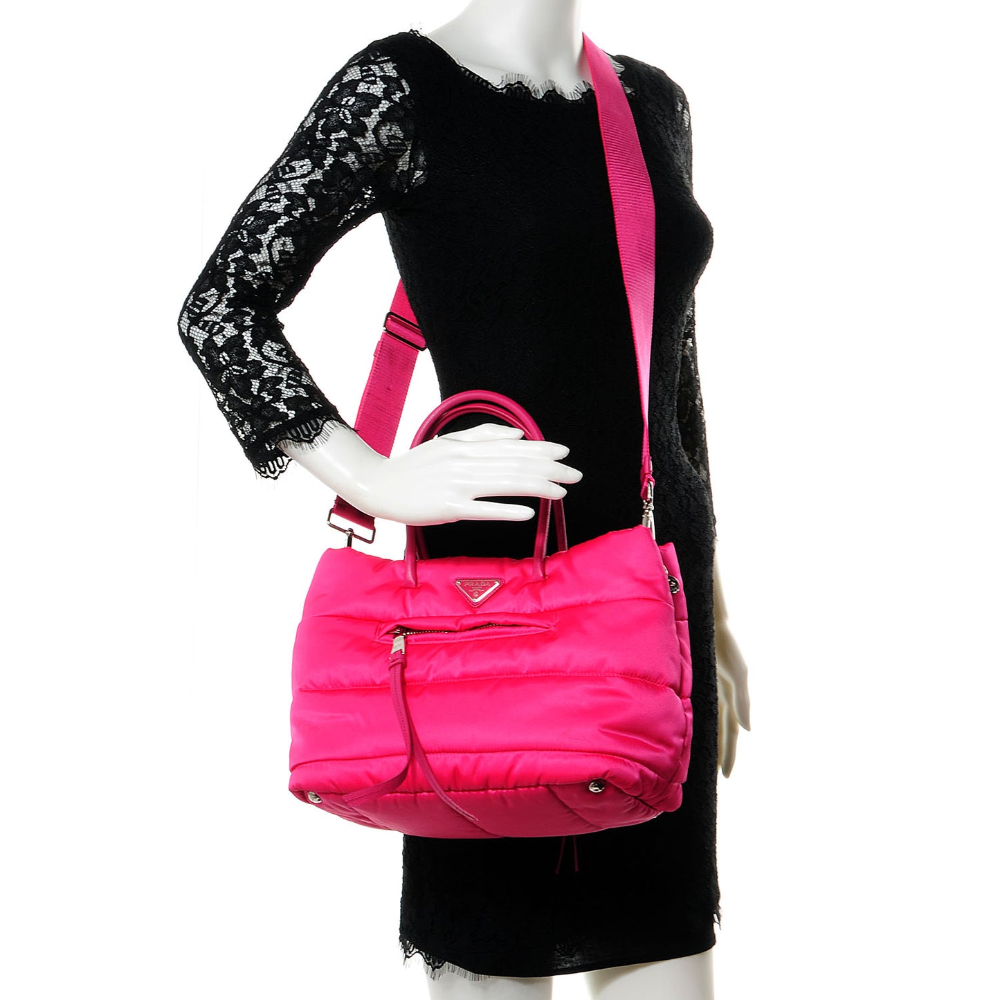 Tessuto Bomber Small Tote Fuxia