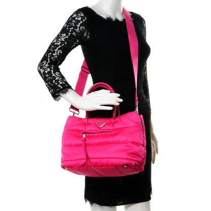 Prada Tessuto Bomber Small Tote Fuxia 2 of 9