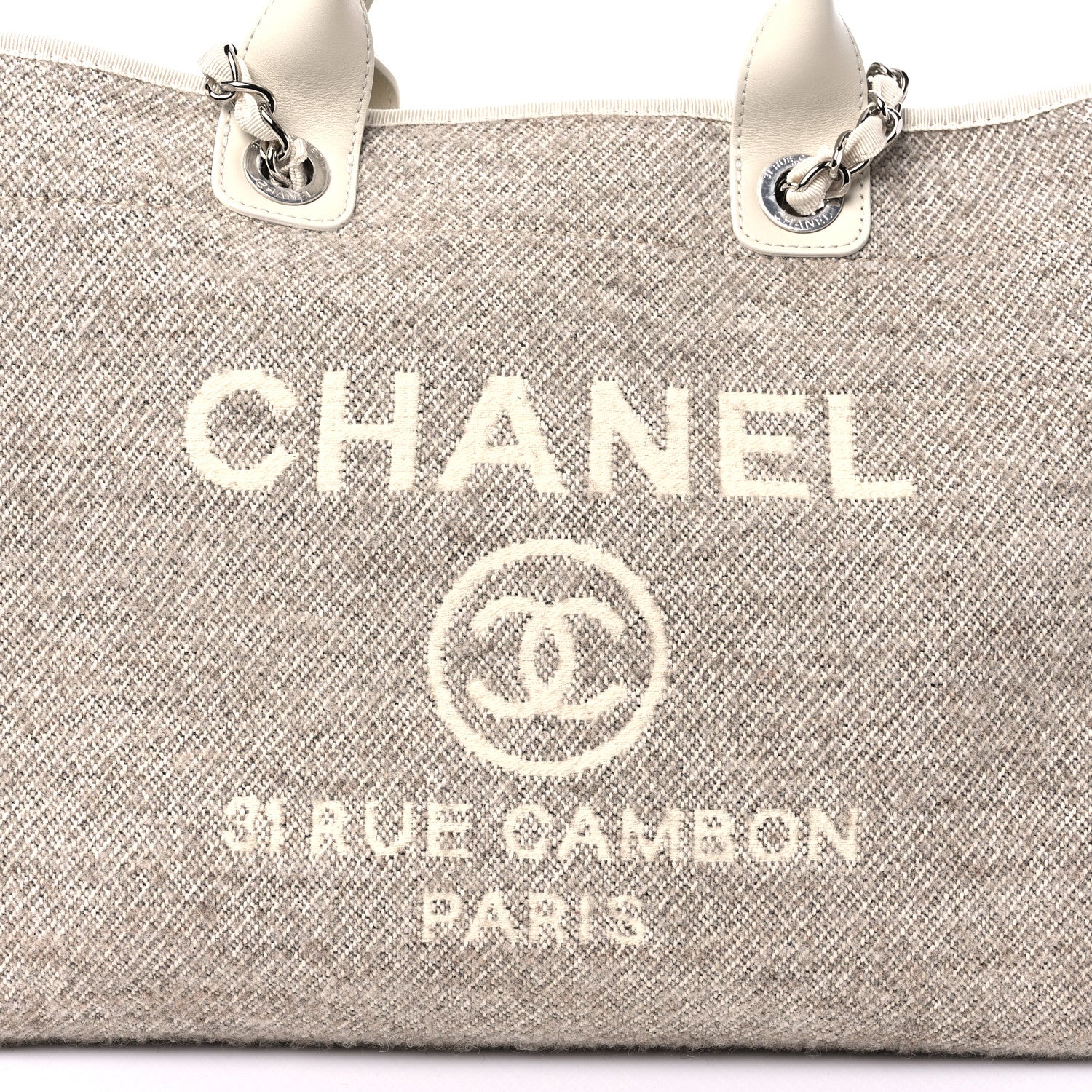 Chanel Mixed Fibers Calfskin Medium Deauville Tote Beige 12 of 12