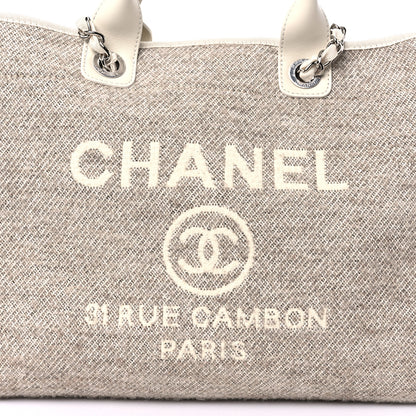 Chanel Mixed Fibers Calfskin Medium Deauville Tote Beige 12 of 12