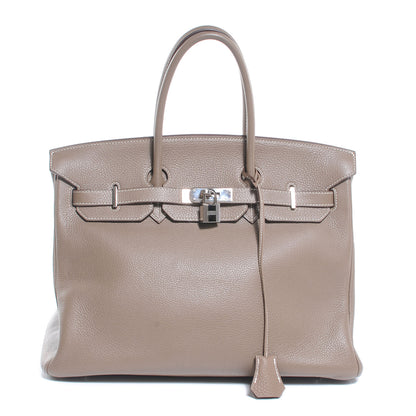 Hermes Taurillon Clemence Birkin 35 Etoupe 1 of 8