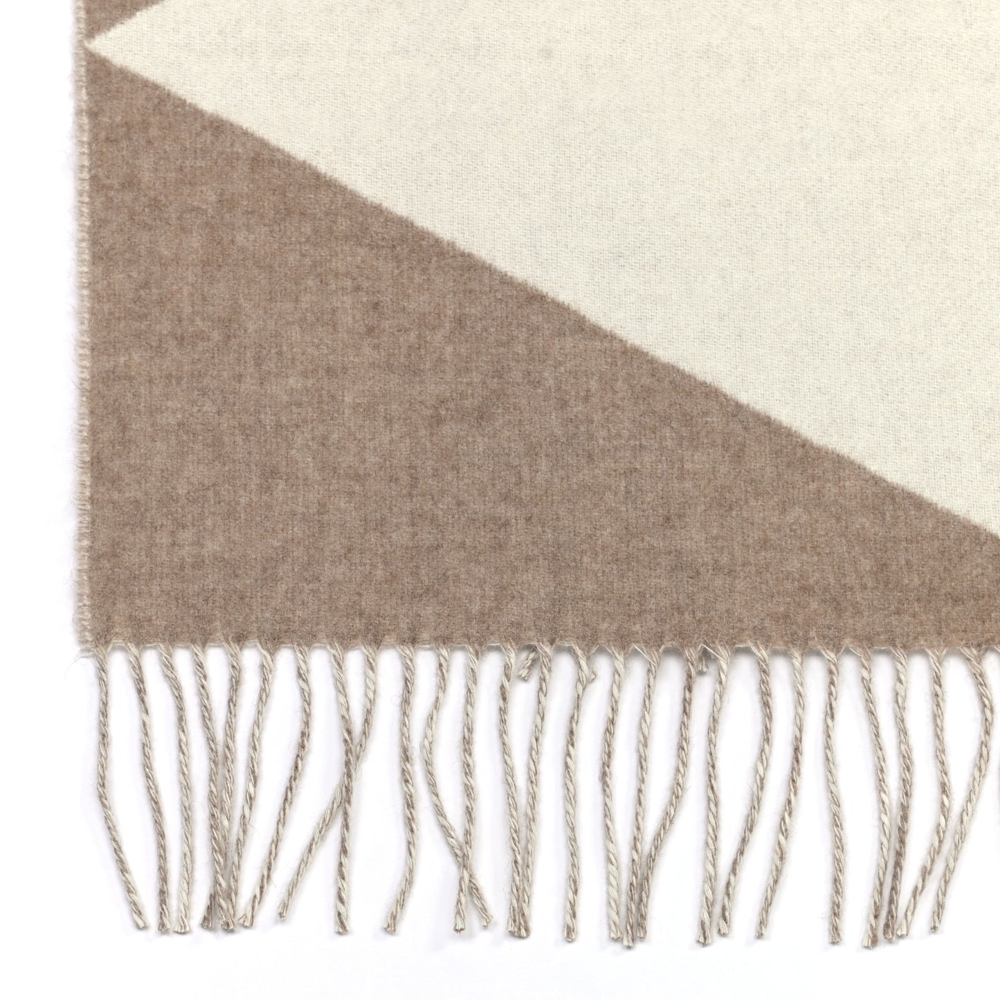 Cashmere Casaque Zig Zag Muffler Etoupe Ivory