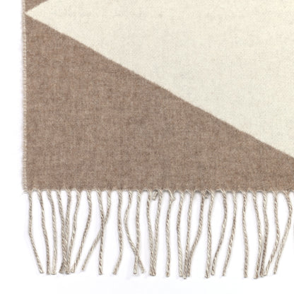 Hermes Cashmere Casaque Zig Zag Muffler Etoupe Ivory 3 of 5