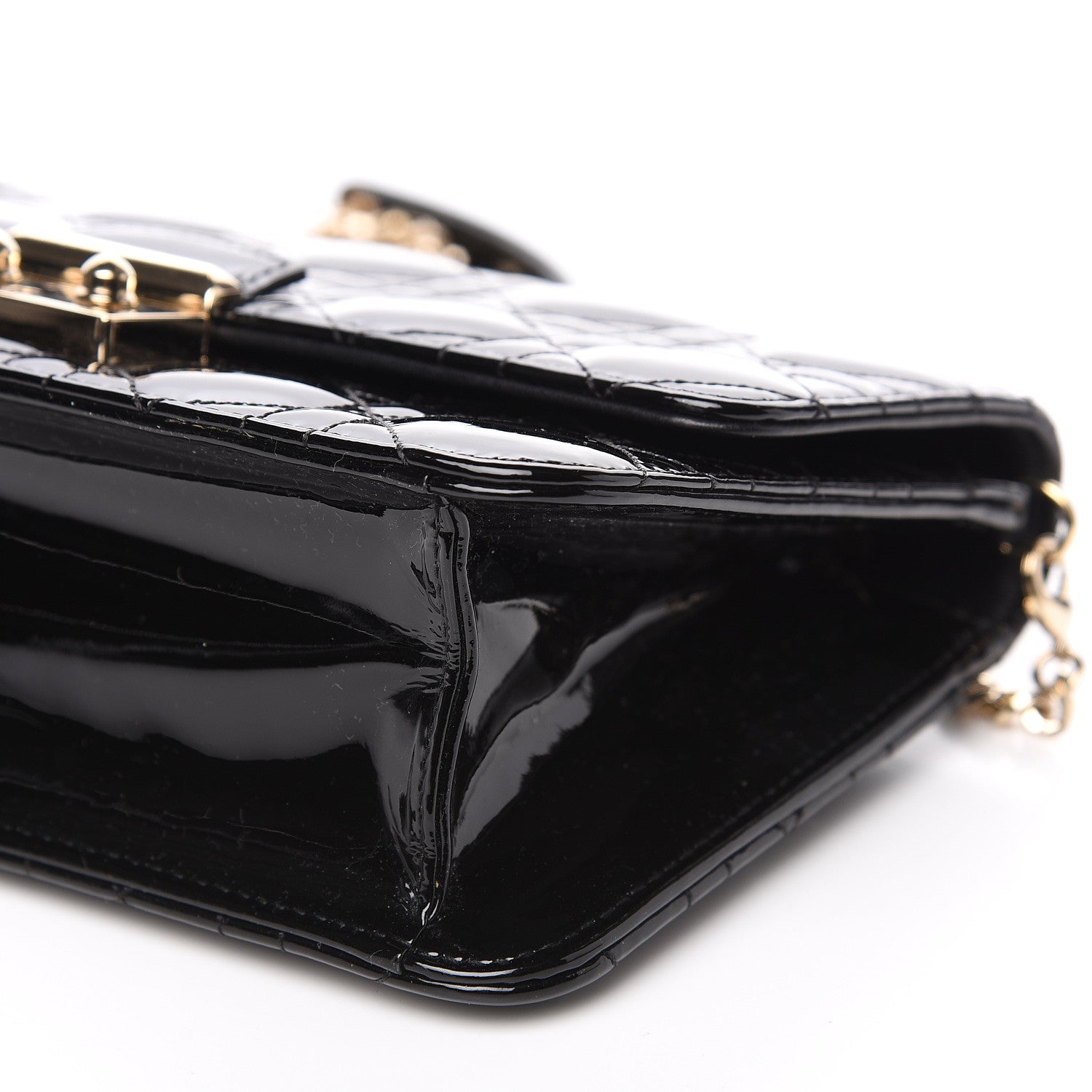 Christian Dior Patent Cannage Miss Dior Promenade Pouch Black 7 of 10