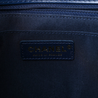 Chanel Aged Calfskin Chevron Quilted Backpack Navy 6 of 13