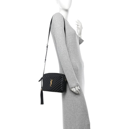 Saint Laurent Calfskin Matelasse Monogram Lou Camera Bag Black 2 of 14