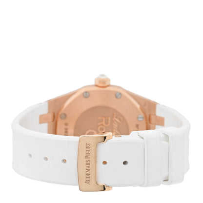 Audemars Piguet 18K Rose Gold Rubber Diamond 33mm Royal Oak Quartz Watch White 67621OR.ZZ.D010CA.01 3 of 4