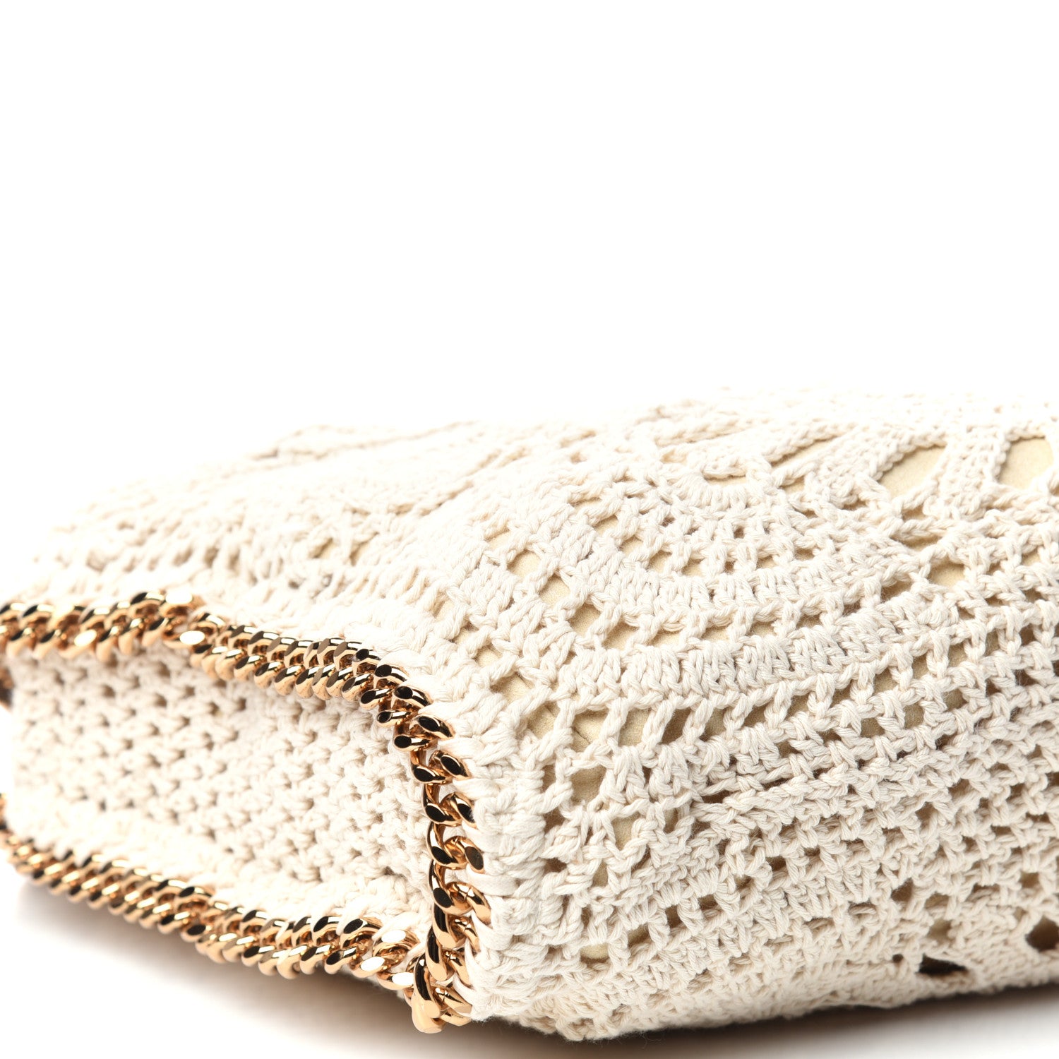 Stella McCartney Cotton Crochet Falabella Ajouree Tote Bag White 7 of 9