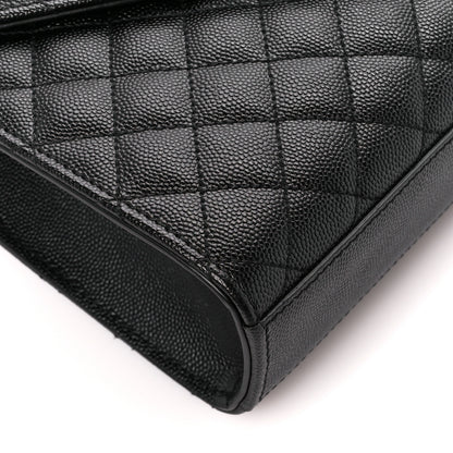 Saint Laurent Grain De Poudre Textured Mixed Matelasse Triquilt Medium Monogram Satchel Black 10 of 11