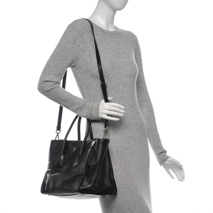 Prada Glace Calf Twin Pocket Tote Nero Black 2 of 6