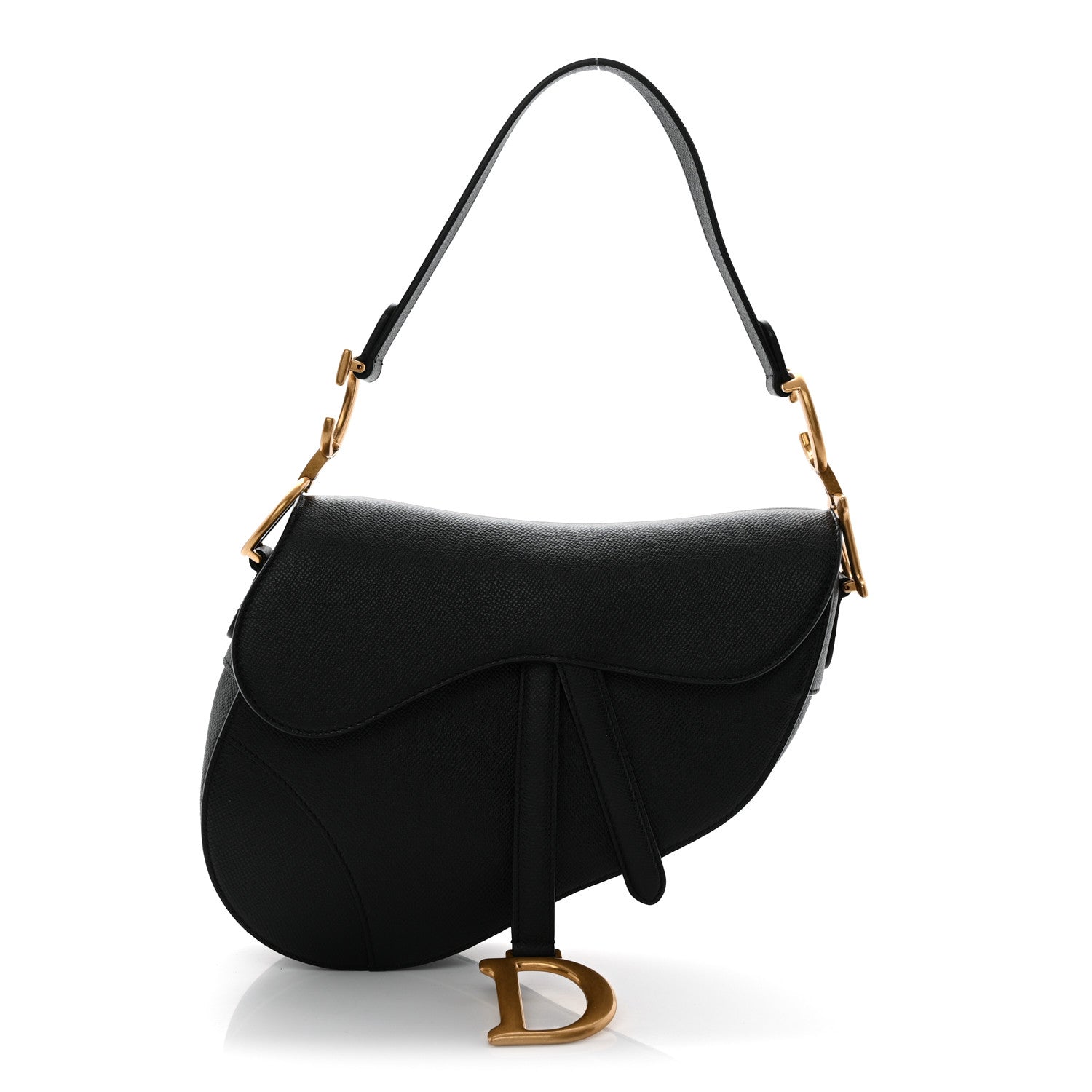 Christian Dior Grained Calfskin Saddle Bag Black 1 of 10